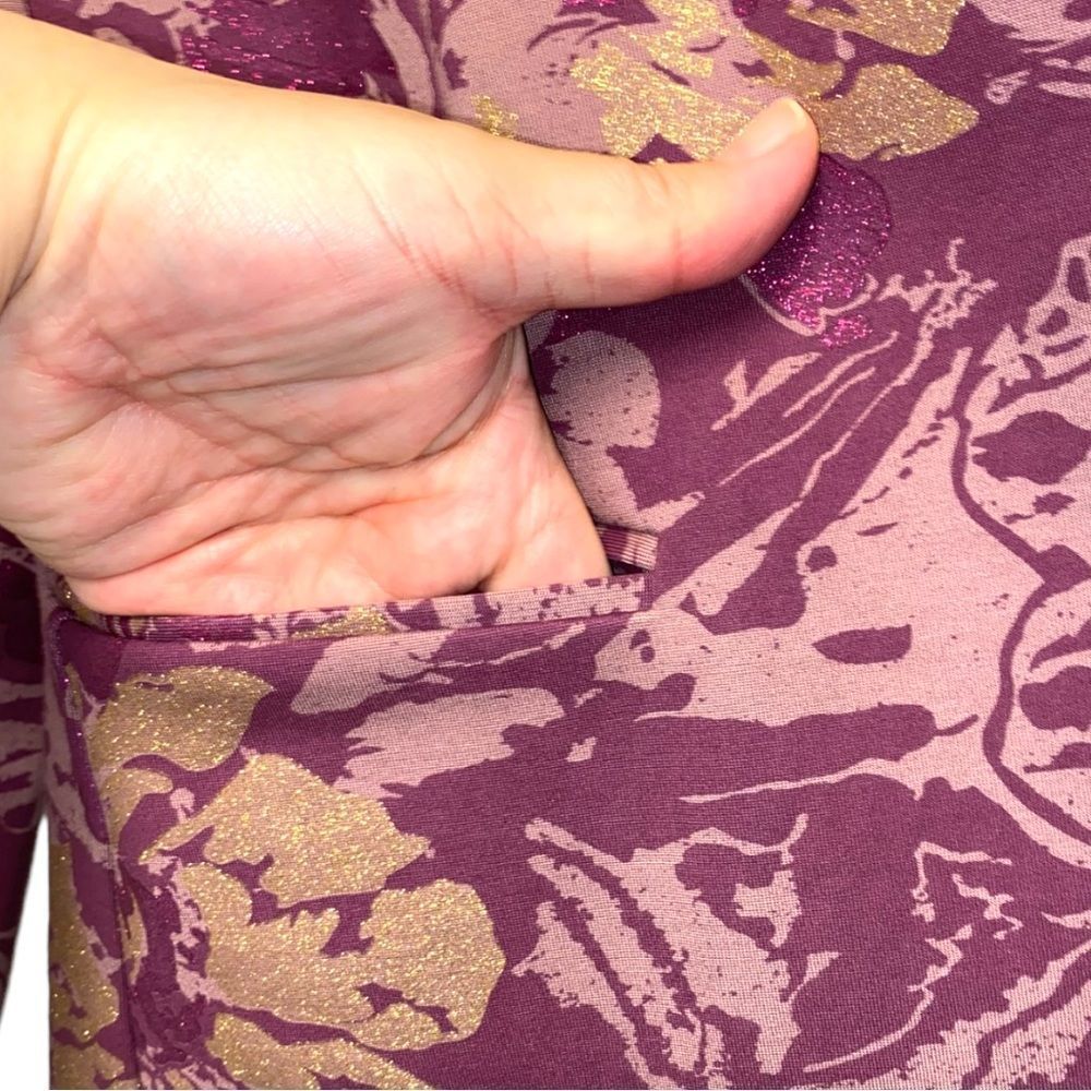 Soft Surroundings Purple and Gold Floral Blazer & Pants - Picture 6 of 16